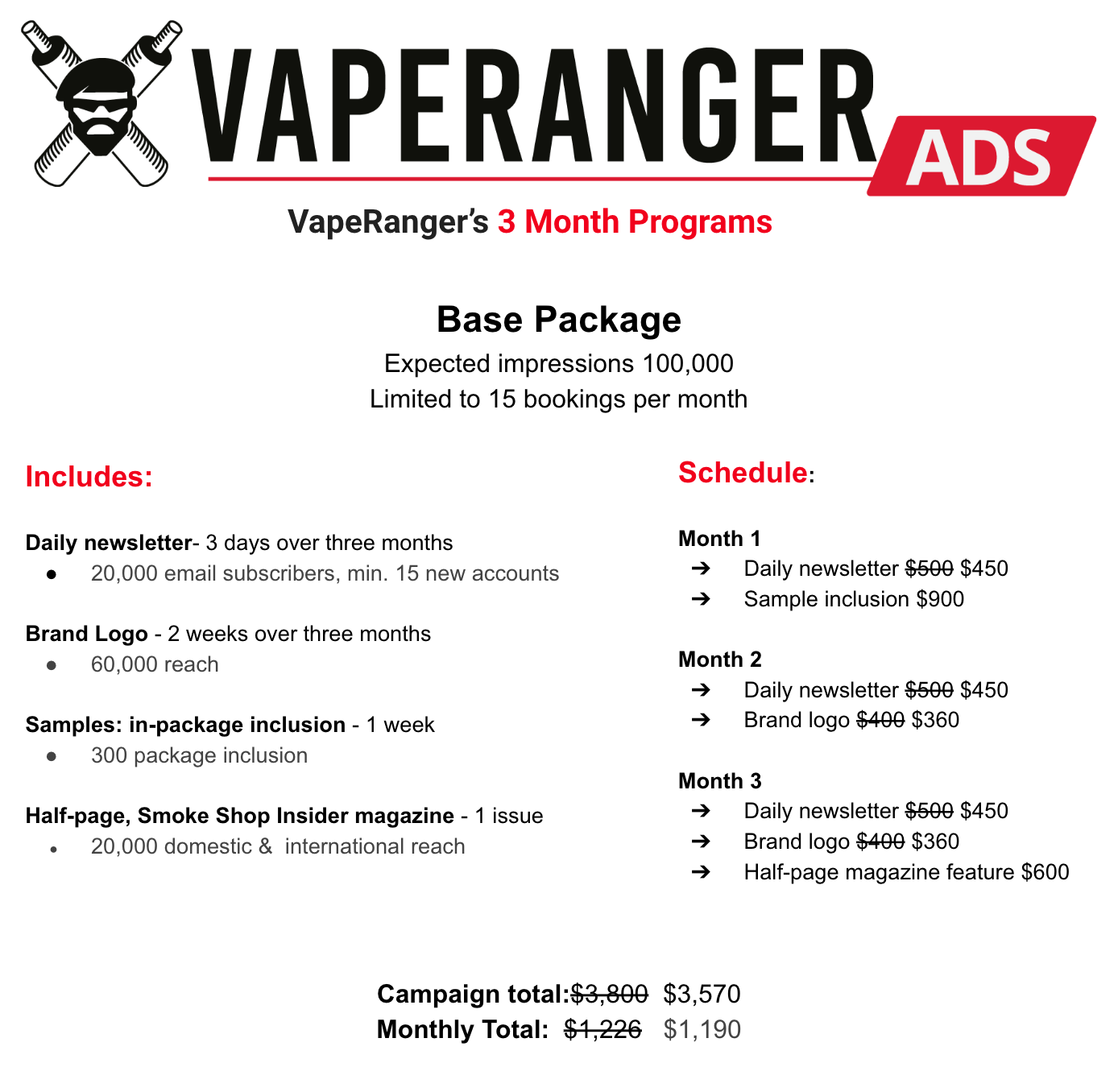 VR - 3 Month Packages